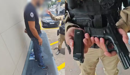 Suspeito, de 22 anos, usava uma camiseta do BPChoque. (Foto: Divulgação/Polícia Militar)