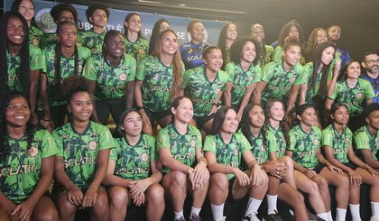 Apresentação do Atlético-PI feminino para 2025 (Foto: Maurício Soares) Apresentação do Atlético-PI feminino para 2025 (Foto: Maurício Soares)