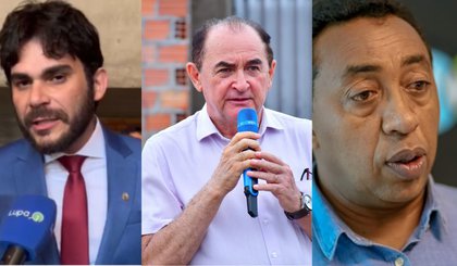 deputado Dr Marcus Vinicius Kalume, Prefeito Antônio Reis e Presidente do PP Joel Rodrigues (Foto: META IA) deputado Dr Marcus Vinicius Kalume, Prefeito Antônio Reis e Presidente do PP Joel Rodrigues (Foto: META IA)