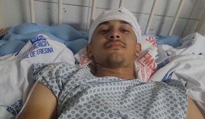 Gustavo Henrique Alves Pereira, de 22 anos, aguarda cirurgia no HUT (Foto: Reprodução)