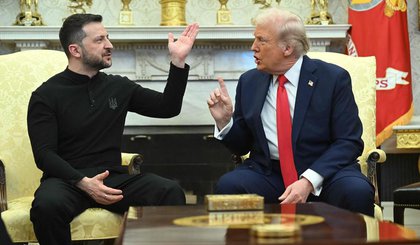 Volodymyr Zelensky e Donald Trump: bate-boca (Foto: SAUL LOEB / AFP/ 28-02-2025) Volodymyr Zelensky e Donald Trump: bate-boca (Foto: SAUL LOEB / AFP/ 28-02-2025)