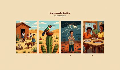 A escola do sertão (Foto: Gerado por IA) A escola do sertão (Foto: Gerado por IA)