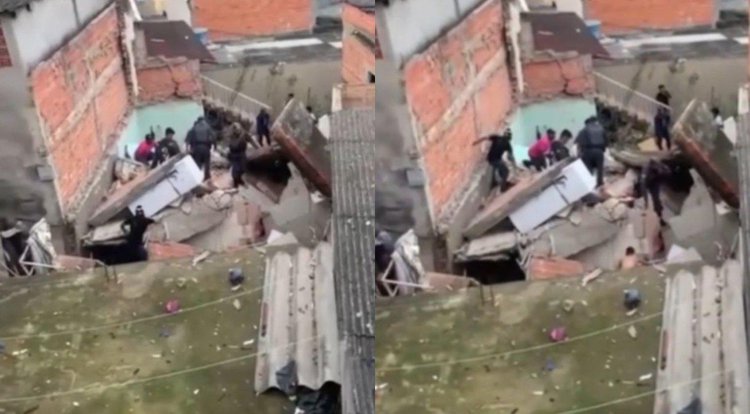 Casa desaba na Brasilândia, na Zona Norte de SP; causas no acidente ainda estão sendo investigadas• Reprodução