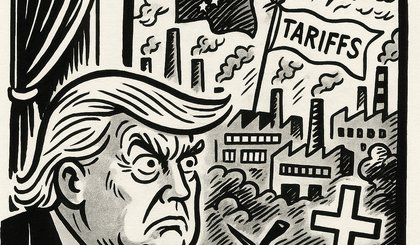 charge de Trump: EUA buscam reduzir déficit comercial e industrial para garantir segurança nacional (Foto: META IA) charge de Trump: EUA buscam reduzir déficit comercial e industrial para garantir segurança nacional (Foto: META IA)