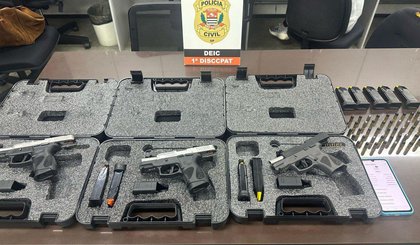 Homem é detido por vender armas ilegalmente via aplicativo em SP (Foto: Reprodução/SSP-SP) Homem é detido por vender armas ilegalmente via aplicativo em SP (Foto: Reprodução/SSP-SP)