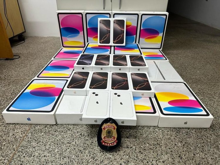 Homem é preso com dezenas de iPhones, iPads e MacBooks sem notas fiscais no aeroporto de Teresina