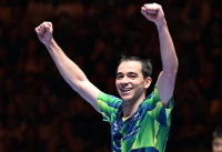 Hugo Calderano é campeão da Copa do Mundo de tênis de mesa, título inédito do Brasil | (Foto: Reprodução/ International Table Tennis) Hugo Calderano é campeão da Copa do Mundo de tênis de mesa, título inédito do Brasil | (Foto: Reprodução/ International Table Tennis)