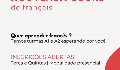 Inscrições abertas até 26/4 para cursos gratuitos de Francês nível básico (Foto: Divulgação / UFPI) Inscrições abertas até 26/4 para cursos gratuitos de Francês nível básico (Foto: Divulgação / UFPI)