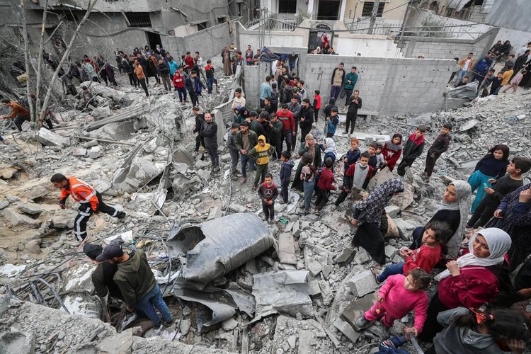 Local de ataque israelense em Jabalia, norte de Gaza13/4/2025    REUTERS/Mahmoud Issa