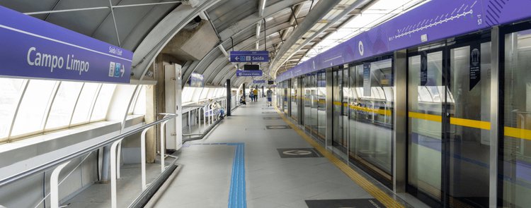 Acidente ocorreu na estação Campo Limpo, na linha 5-Lilás do Metrô• Divulgação ViaMobilidade