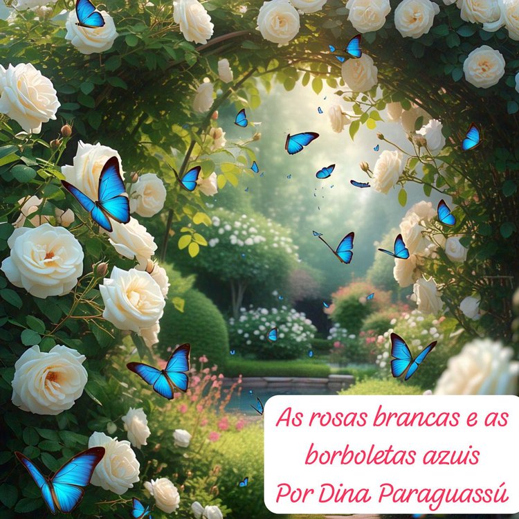 As rosas brancas e as borboletas azuis