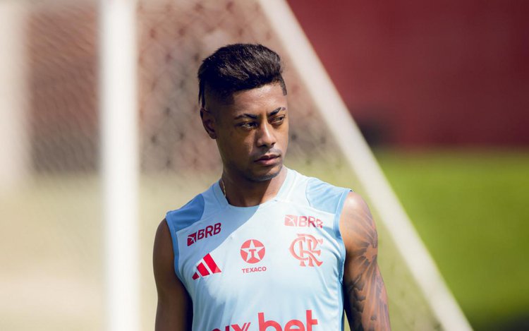Bruno Henrique em treino do Flamengo