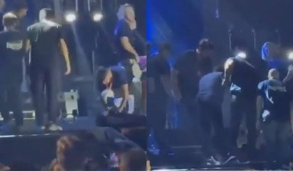 Cantor sertanejo bate a cabeça ao cair do palco e é levado ao hospital (Foto: Reprodução) Cantor sertanejo bate a cabeça ao cair do palco e é levado ao hospital (Foto: Reprodução)
