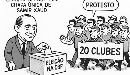 Eleição na CBF tem chapa única de Samir Xaud e 20 clubes se ausentam em protesto (Foto: chagpt) Eleição na CBF tem chapa única de Samir Xaud e 20 clubes se ausentam em protesto (Foto: chagpt)
