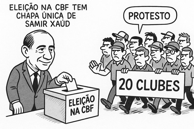 Eleição na CBF tem chapa única de Samir Xaud e 20 clubes se ausentam em protesto