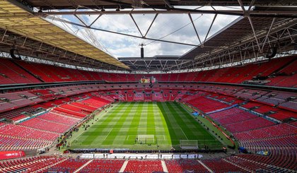 Estádio Wembley, em Londres, na Inglaterra (Foto: Divulgação / FA) Estádio Wembley, em Londres, na Inglaterra (Foto: Divulgação / FA)