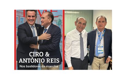 Prefeito Antônio Reis divide atenções entre Ciro e Marcelo na Marcha (Foto: Instagram) Prefeito Antônio Reis divide atenções entre Ciro e Marcelo na Marcha (Foto: Instagram)