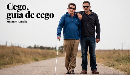 Cego, guia de cego (Foto: criação IA)