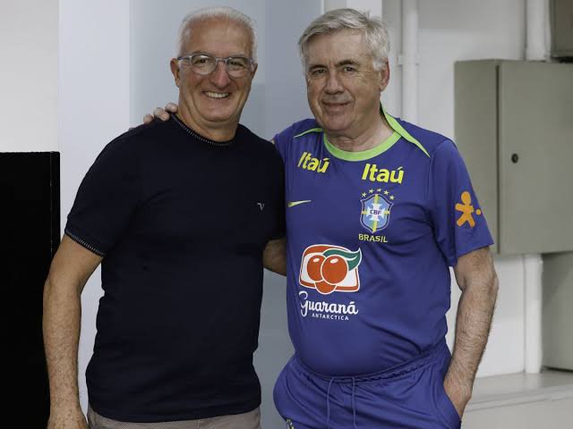Dorival visita CT, reencontra Seleção e troca experiências com Ancelotti