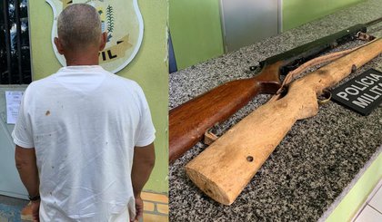 Homem é preso após atirar no pé de companheira durante discussão no interior do Piauí (Foto: Reprodução) Homem é preso após atirar no pé de companheira durante discussão no interior do Piauí (Foto: Reprodução)