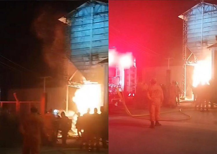 Incêndio de grandes proporções atinge fábrica no Distrito Industrial de Teresina.