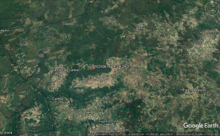 Tremor de magnitude 2,3 graus é registrado na cidade de Elesbão Veloso.
