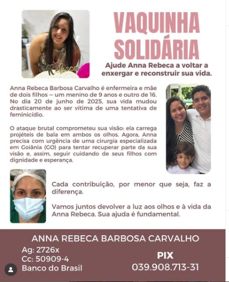 Campanha solidária busca arrecadar R$ 300 mil para cirurgia que pode devolver a visão de Anna Rebeca