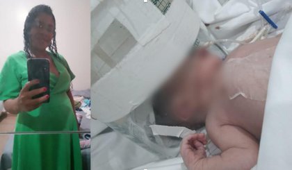 Família denuncia negligência médica após mulher morrer ao dar a luz e bebê ficar em estado grave no PI; Sesapi e PC investigam o caso (Foto: Reprodução/ Montagem G1)