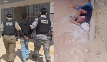 Homem é preso ao tentar matar mulher com pedradas quase duas semanas após esfaquear filho dela. (Foto: Divulgação/PMPI) Homem é preso ao tentar matar mulher com pedradas quase duas semanas após esfaquear filho dela. (Foto: Divulgação/PMPI)