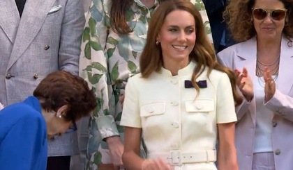 Kate Middleton é ovacionada em Wimbledon após vencer batalha contra o câncer (Foto: Reprodução)