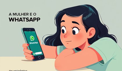 A mulher e o whatsapp (Foto: criação IA)