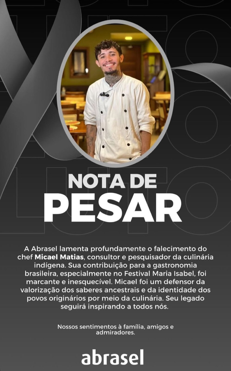 Abrasel lamenta morte de Micael e destaca legado na gastronomia brasileira