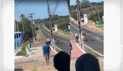 Homem embriagado de moto bate na traseira de ônibus em frente a rodoviária, no Norte do Piauí (Foto: Reprodução) Homem embriagado de moto bate na traseira de ônibus em frente a rodoviária, no Norte do Piauí (Foto: Reprodução)