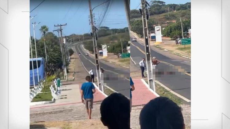 Homem embriagado de moto bate na traseira de ônibus em frente a rodoviária, no Norte do Piauí