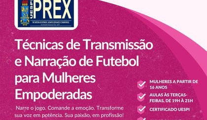 Uespi lança projeto de extensão para ampliar presença feminina no jornalismo esportivo. (Foto: Reprodução/Governo do Piauí) Uespi lança projeto de extensão para ampliar presença feminina no jornalismo esportivo. (Foto: Reprodução/Governo do Piauí)