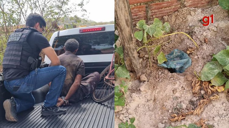 Homem é preso por roubo e tornozeleira eletrônica é achada enterrada.