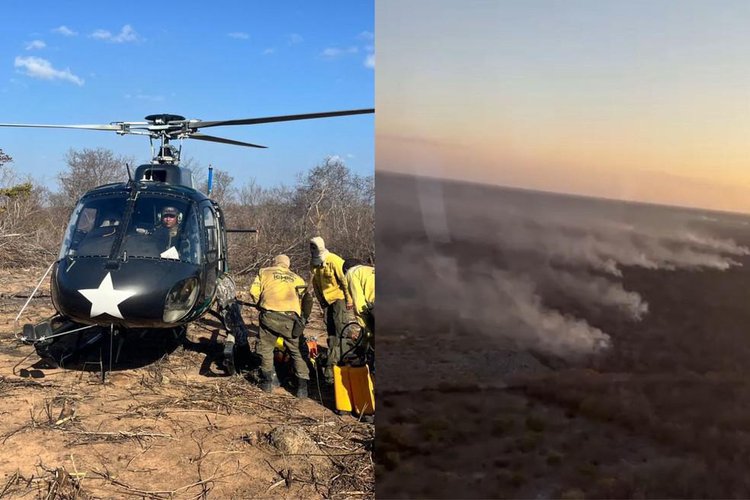 Incêndios na Serra Branca são controlados por força-tarefa estadual.