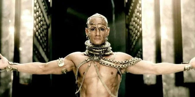 Rodrigo Santoro mostra bastidores de 300 e o trabalho para viver Xerxes