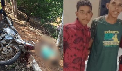 Adolescentes de 13 e 16 anos morrem em acidente de moto no Piauí. (Foto: Montagem g1 PI / 28° BPM)