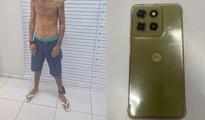 Homem é preso no PI por tentativa de suborno após flagra com celular roubado. (Foto: Polícia Militar)
