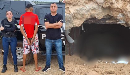 Jovem é preso após matar homem e ocultar corpo em fossa no Piauí. (Foto: Divulgação/SSP-PI) Jovem é preso após matar homem e ocultar corpo em fossa no Piauí. (Foto: Divulgação/SSP-PI)