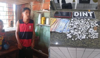Jovem que usava filho para encobrir tráfico de drogas é preso. (Foto: Reprodução/SSP-PI) Jovem que usava filho para encobrir tráfico de drogas é preso. (Foto: Reprodução/SSP-PI)