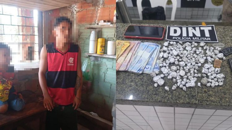 Jovem que usava filho para encobrir tráfico de drogas é preso.