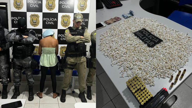 Mulher é detida com 2,3 mil pedras de crack no Piauí.