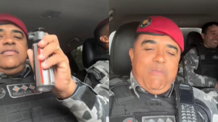 Policial usa spray de pimenta em viatura fechada; Polícia Militar investigará.