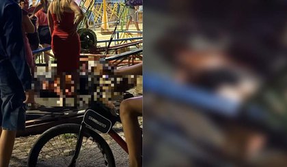 Acidente em roda-gigante deixa mulher ferida no Piauí. (Foto: Reprodução/Redes Sociais)