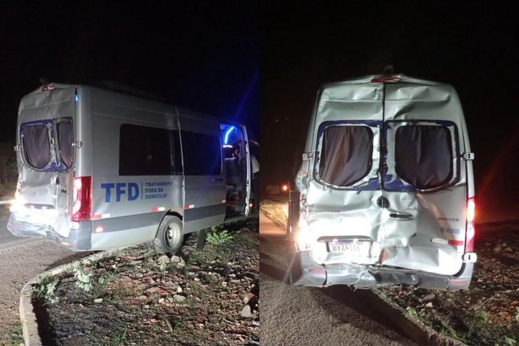 Acidente entre van e caminhão deixa feridos na BR-407.