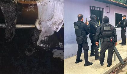 Dupla é presa suspeita de invadir velório e incendiar caixão. (Foto: Divulgação/SSP-PI) Dupla é presa suspeita de invadir velório e incendiar caixão. (Foto: Divulgação/SSP-PI)
