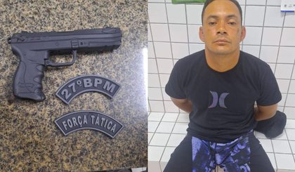 Homem ameaça filha e ex-esposa com simulacro de arma em Parnaíba. (Foto: Reprodução)
