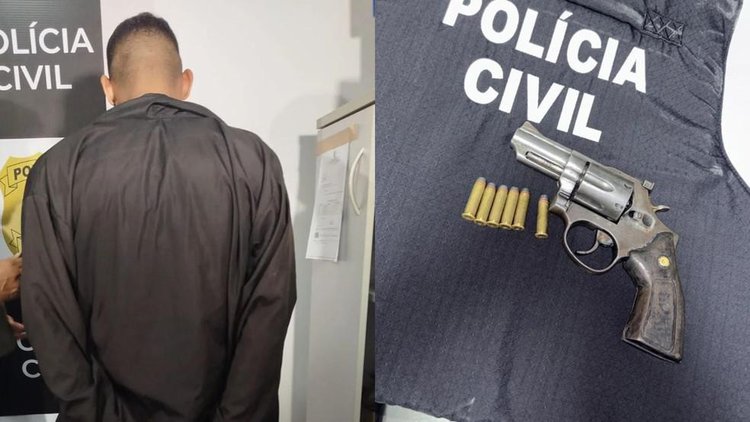 Suspeito de homicídio e roubo é preso com armas e munições na capital.
